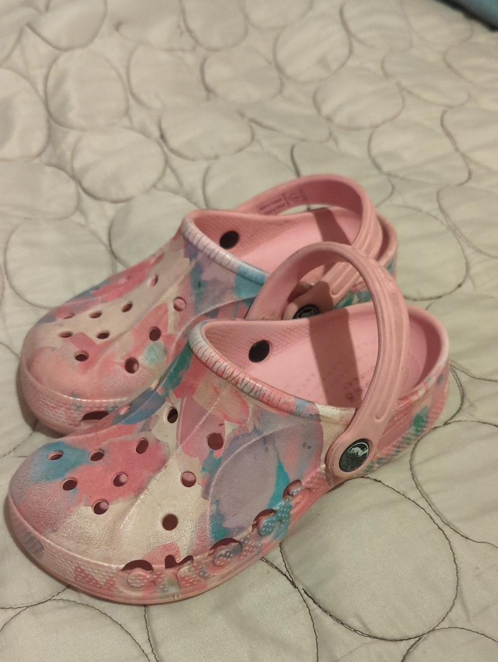 Kids Pink Watercolor Clog Sandals